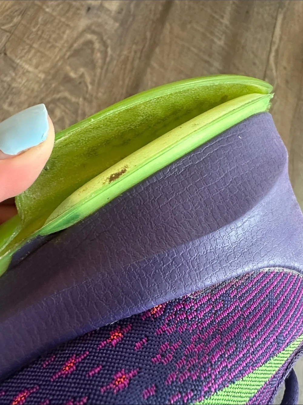Nike Women’s Purple Knit Athletic Sneakers with Green Accents